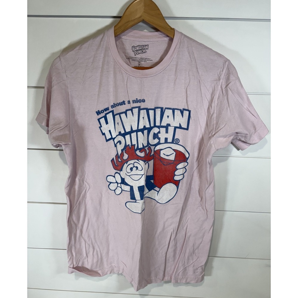 Hawaiian Punch T-Shirt Pink Size M Vintage Style Graphic Tee Retro Soda Logo